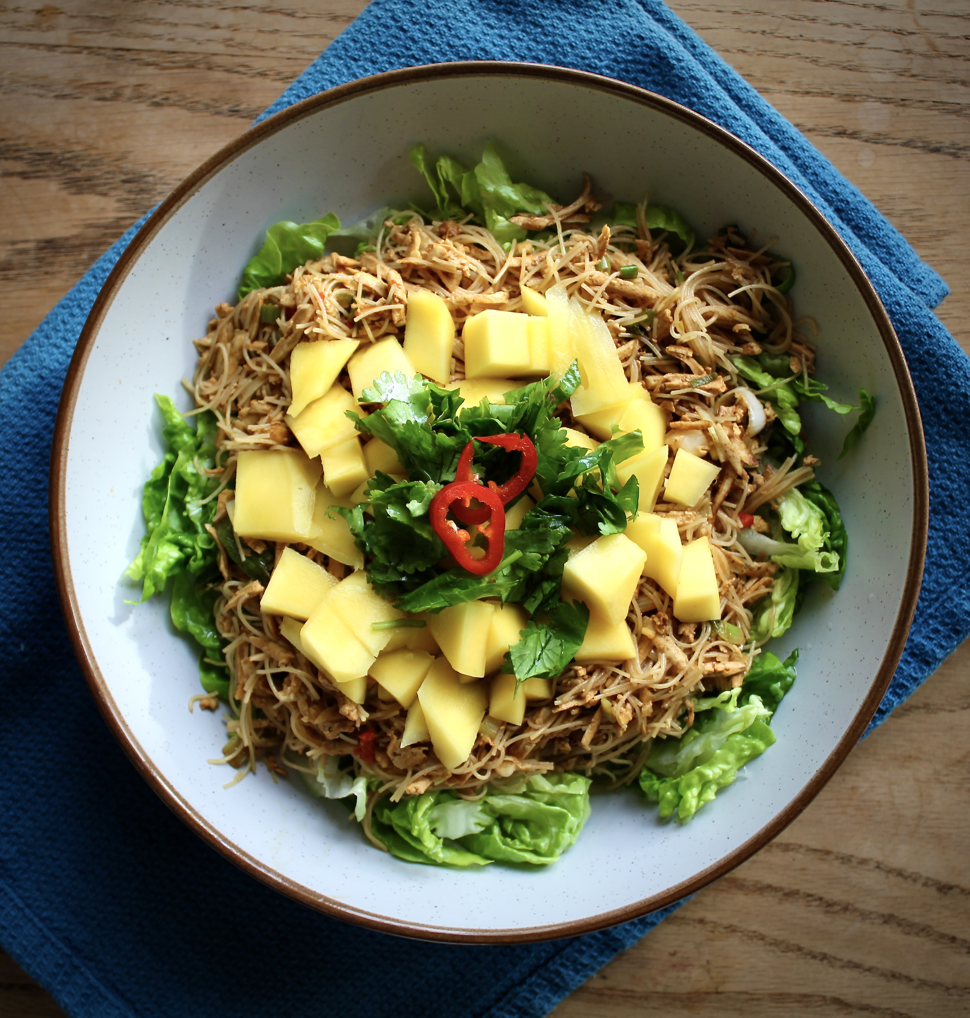 Asian Tofu Noodle Salad with Mango