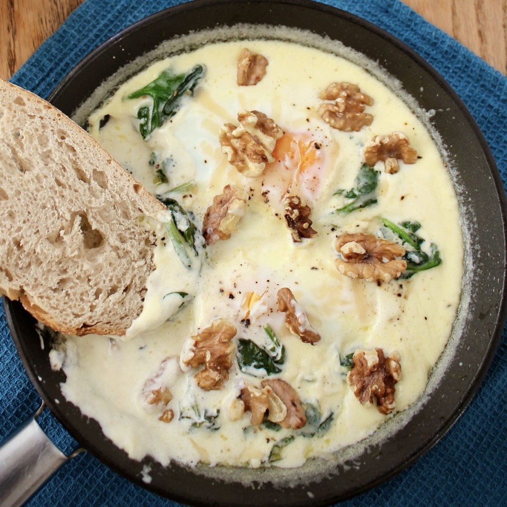 Cheese and spinach eggs