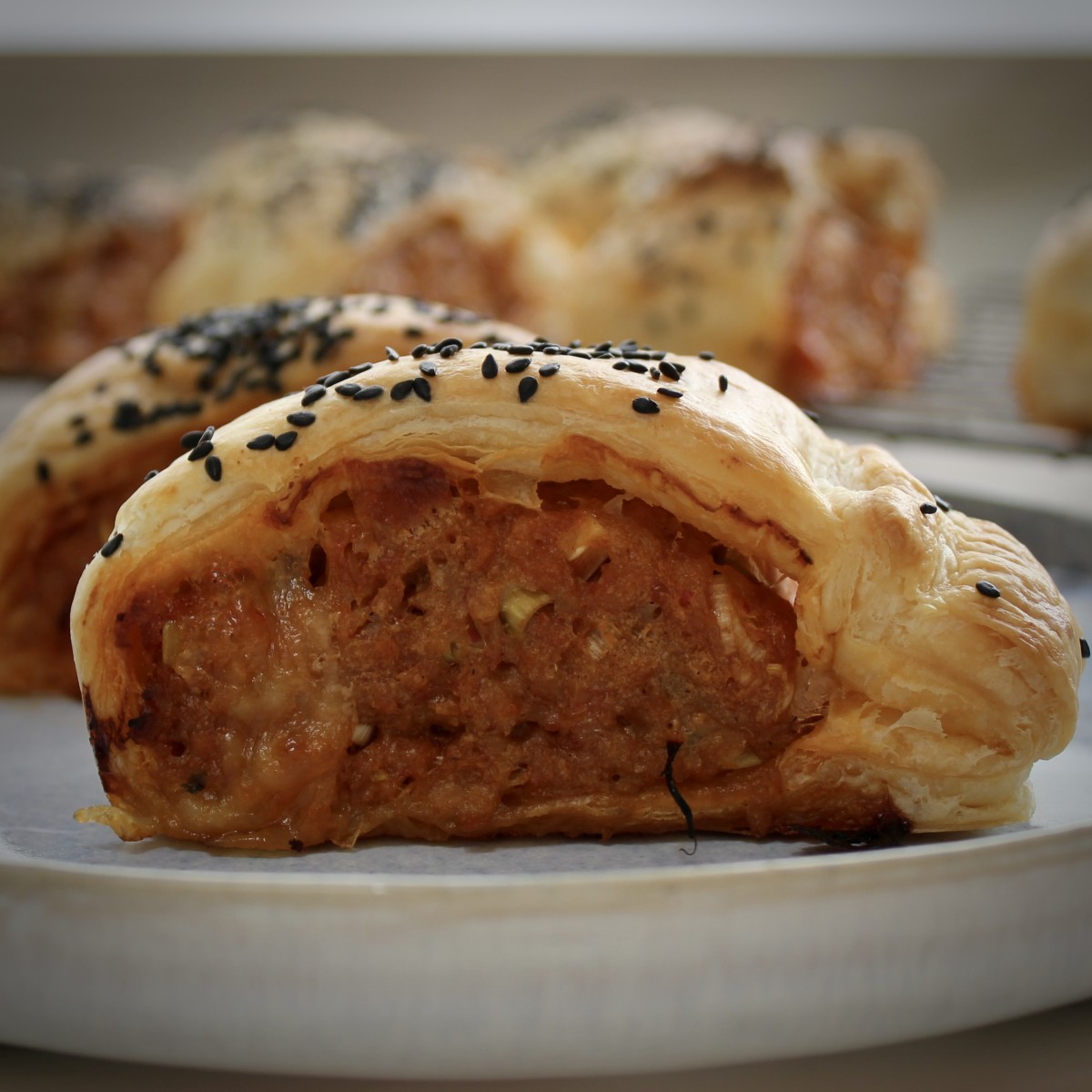 Vegetarian Kimchi Sausage Rolls