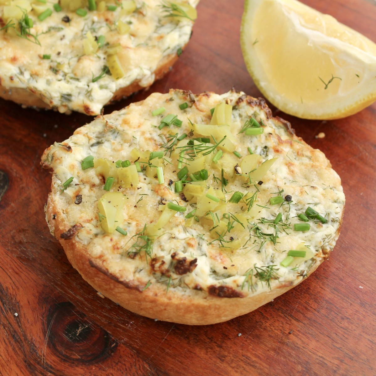 Herby Cream Cheese Air Fryer Bagel