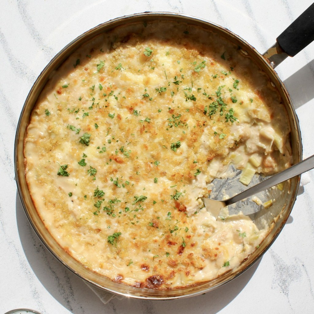 square overhead shot of bean bake